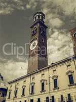 Lamberti Tower in Verona vintage desaturated