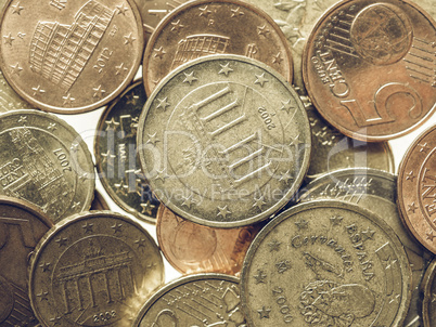 Vintage Euro coins