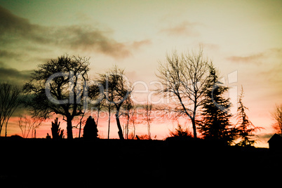 Herbst bei Sonnenuntergang