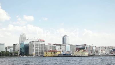 Izmir city center from ferry