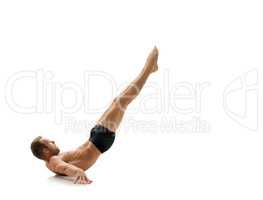 Sport. Gymnast training to keep his body balance