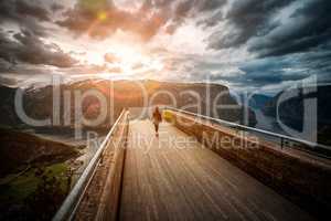 Stegastein Lookout Beautiful Nature Norway observation deck view