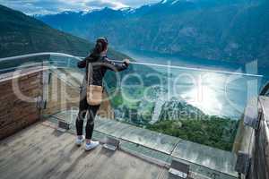 Stegastein Lookout Beautiful Nature Norway observation deck view