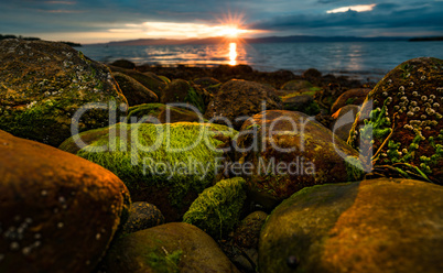 Sunset over the sea in Norway