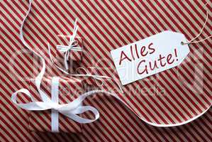 Two Gifts With Label, Alles Gute Means Best Wishes