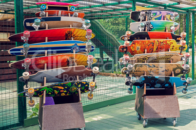 Longboards and skateboards for rent