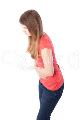 girl with stomach ache