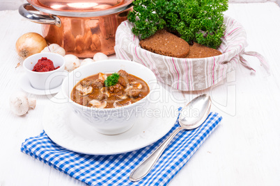 True North German mock turtle soup with mushrooms