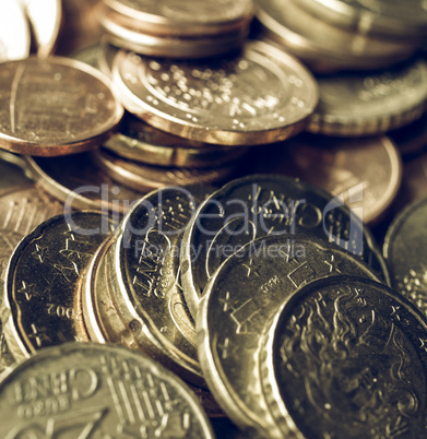 Vintage Euro coins background