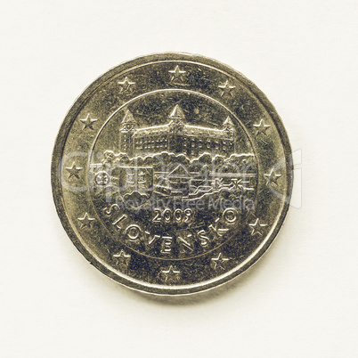Vintage Slovak 50 cent coin