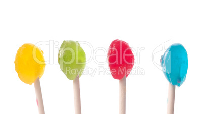 Sweet colorful lollypop on white