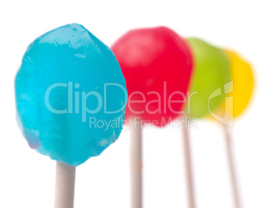 Sweet colorful lollypop in arow
