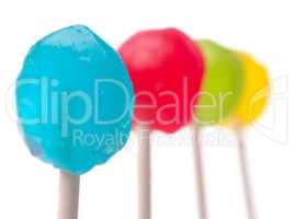 Sweet colorful lollypop in arow