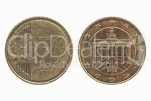 Vintage 50 Euro cent coin
