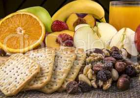 Breakfast with fruits and nuts