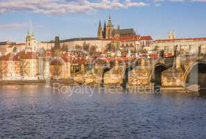 Charles Bridge over the river Vltava in Prague