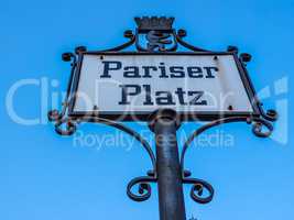 Pariser Platz sign HDR