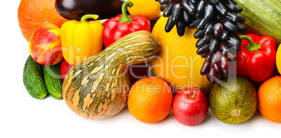 fruit and vegetable isolated on white background