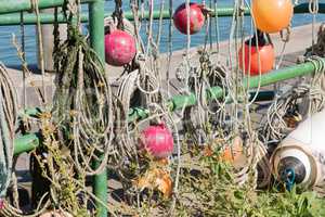 Fischernetz am Hafen von Helgoland