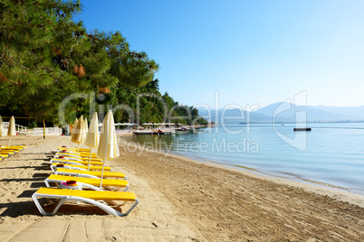 Beach on Turkish resort, Fethiye, Turkey
