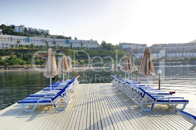 Beach on Turkish resort, Bodrum, Turkey