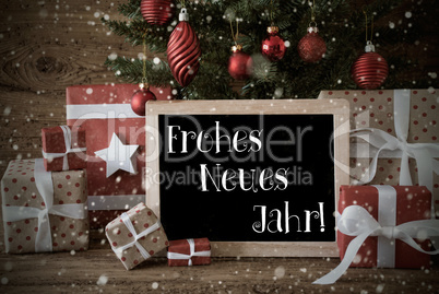 Nostalgic Christmas Tree, Snowflakes, Neues Jahr Means New Year