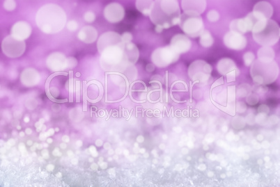 Pink Christmas Background With Snow And Bokeh