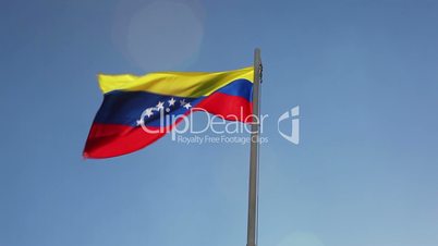 Flag of Venezuela on a flagpole