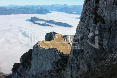 View from Mount Pilatus. And clouds like snow.