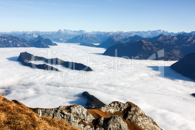 View from Mount Pilatus. And clouds like snow.