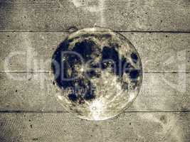 Grunge full moon on wall vintage
