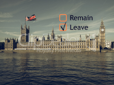 Brexit referendum in UK vintage