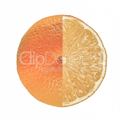 Orange fruit full and sliced vintage