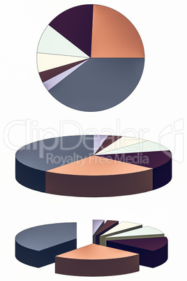 Pie chart graph vintage