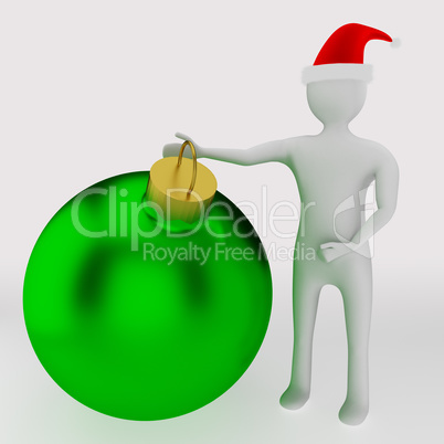 Human figure with Christmas ball