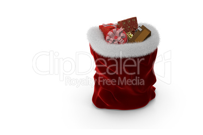 Bag of Santa Claus with gifts.