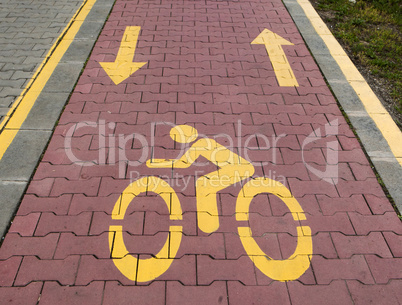 Bike lane marker on roadway