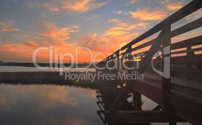 Wooden Boardwalk at sunset