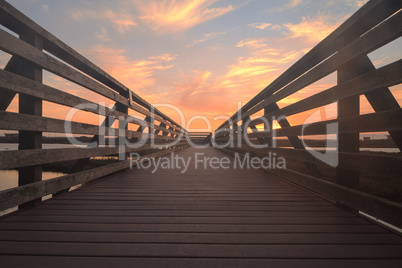 Wooden Boardwalk at sunset
