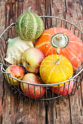 Autumn vegetables and fruits