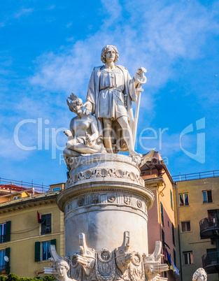 Columbus monument in Genoa HDR