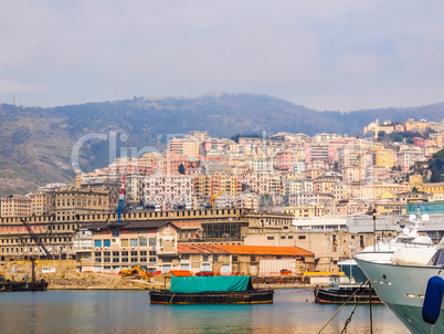 View of Genoa Italy from the sea HDR