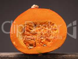 Delicious hokkaido pumpkin on a table