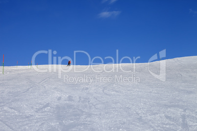 Ski slope in nice sun day