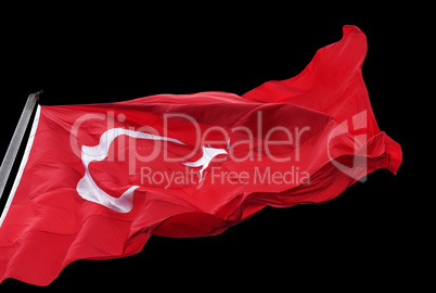 Turkish flag waving in wind