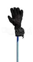 Winter sport gloves on ski pole