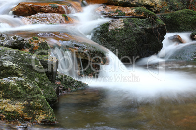 Water flowing over rocks - long exposure