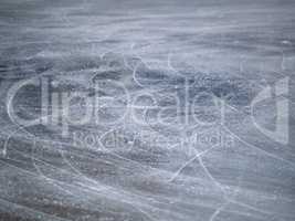 Scratches on the surface of the ice rink