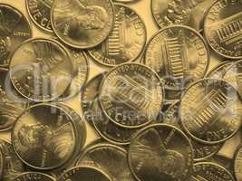 Dollar coins background - vintage