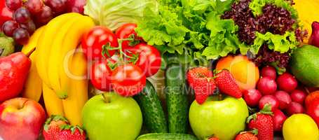 collection fresh fruits and vegetables